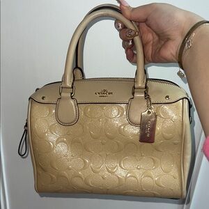 Coach Beige Embossed Satchel